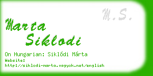marta siklodi business card