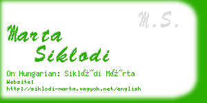 marta siklodi business card